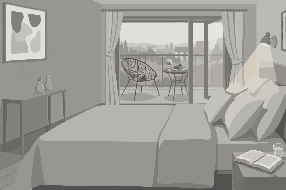 Suite mit 2 Schlafzimmern, Terrasse und 2 Bädern